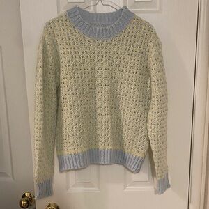 Cocogio Pastel Blue And Yellow Women's Sweater